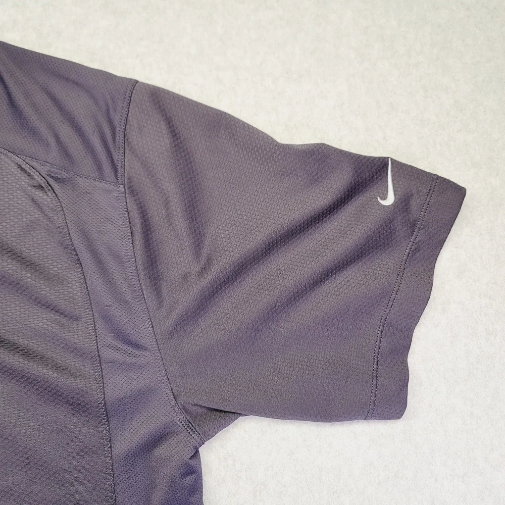 Nike Golf Fit Dry Polo Shirt Men's Dark Blue Size Large Performance Button Front